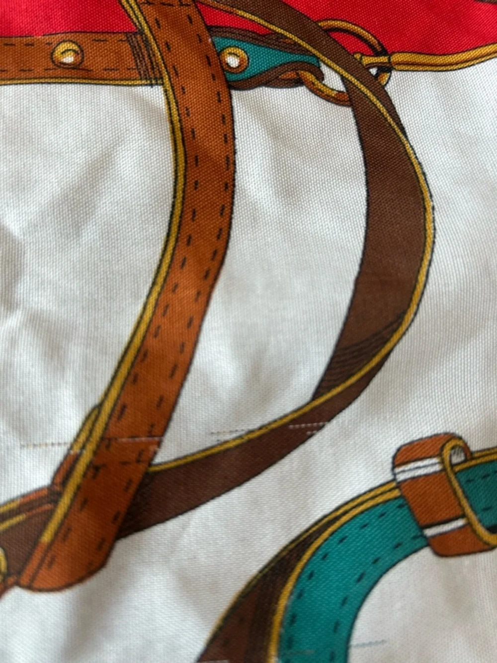 Vintage Fernand Aubry Equestrian Silk Scarf has stains wear old school money